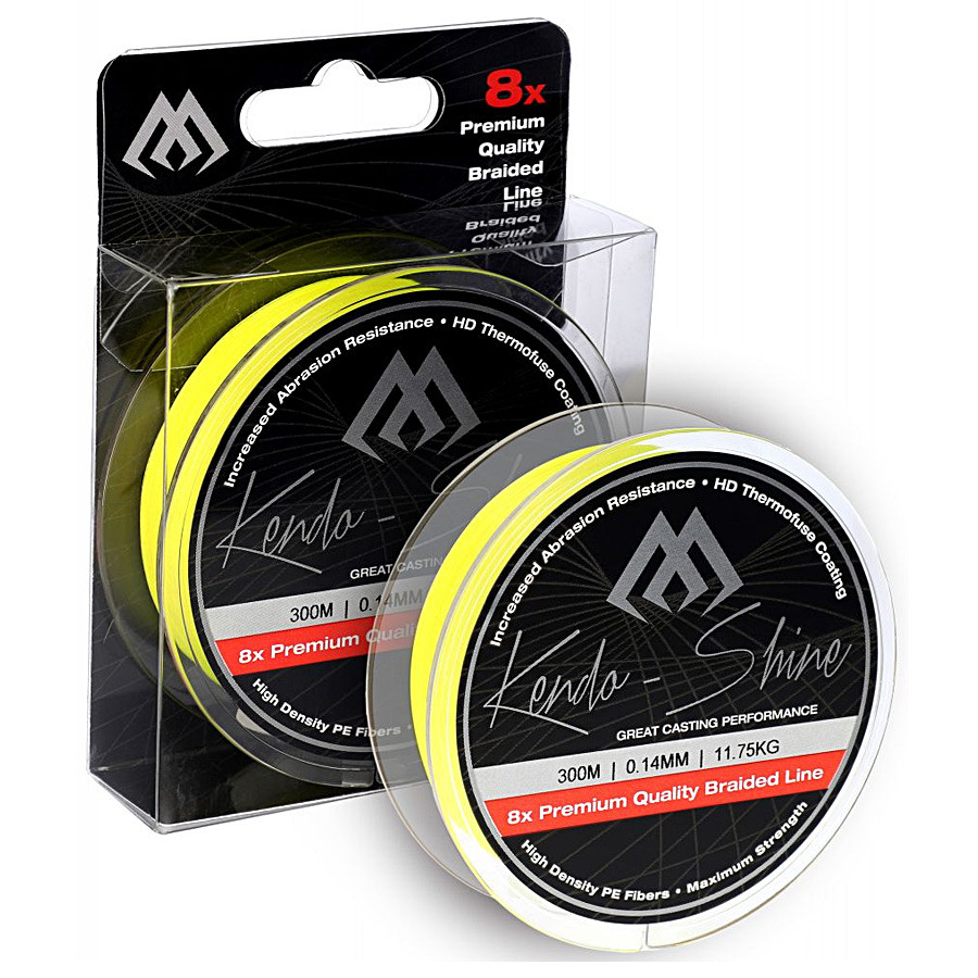 

Шнур Mikado Kendo Shine Braid 300м 0,16мм 13,84кг fluo yellow