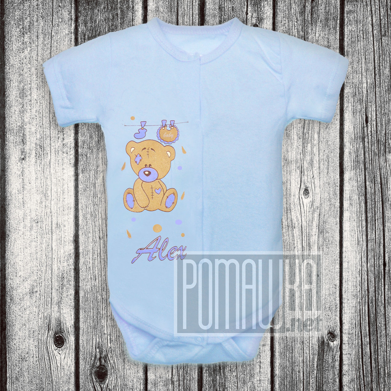 

Детский р 62 1-3 мес летний боди футболка бодик короткий рукав для новорожденных малышей КУЛИР 3087 Голубой А