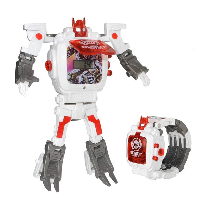 

Детская игрушка Robot Watch часы робот трансформер 2 в 1 Белый (CR-53)