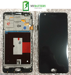 Дисплей (LCD) OnePlus 3 (A3003)/ 3T A3010 TFT с сенсором черный + рамка