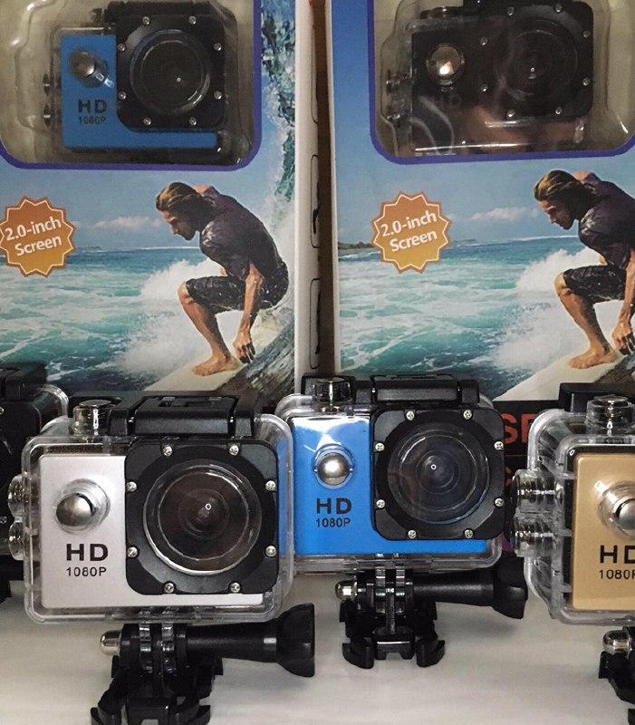 

Спортивная экшн-камера водонепроницаемая A7 Sports HD 1080p c боксом и креплениями камера для подводной съемки