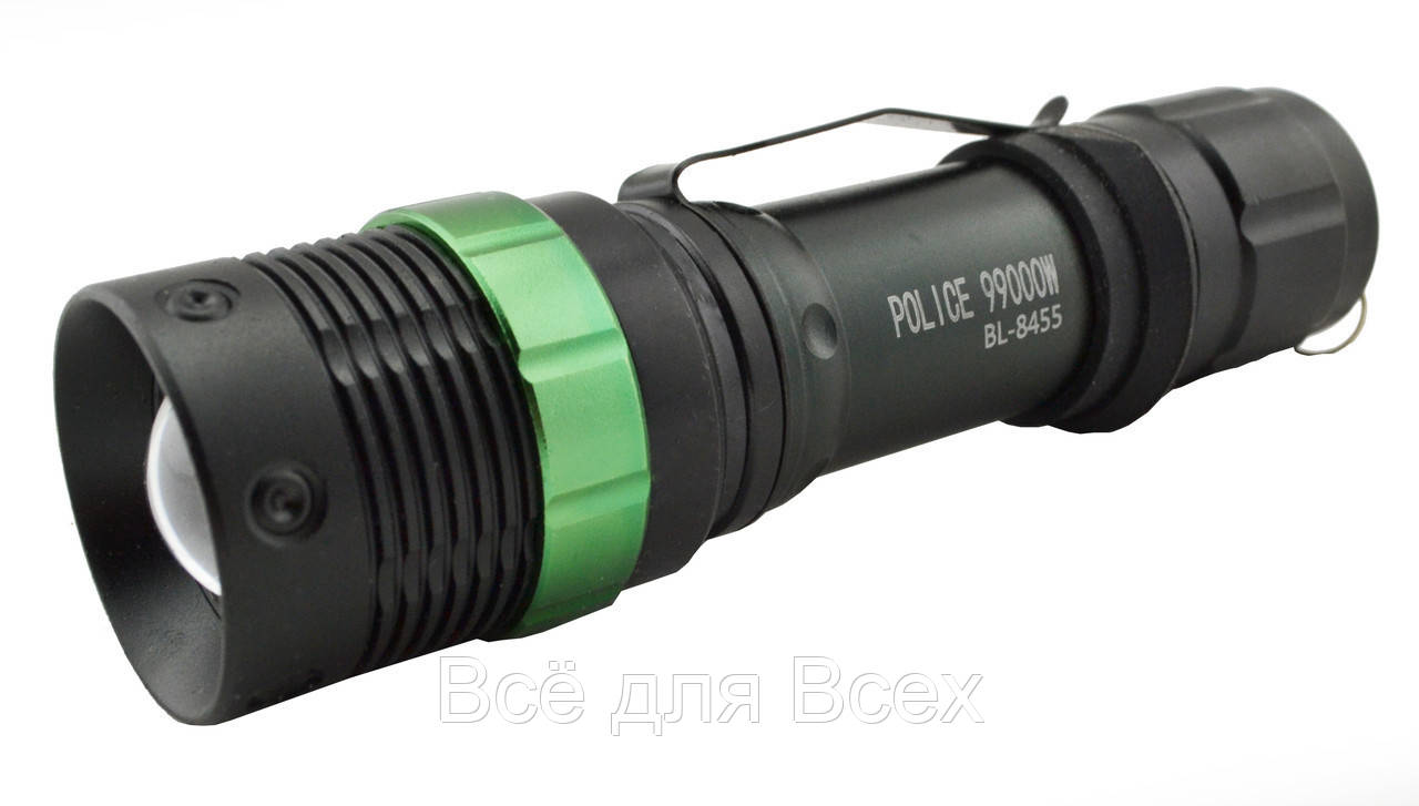 

Тактический фонарик Police BL-8455 с зуммом Green