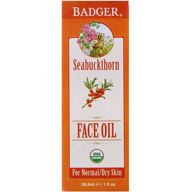 

Badger Company, Organic, Face Oil, Seabuckthorn, For Normal/Dry Skin, 1 fl oz (29.5 ml)