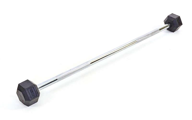 

Штанга фиксированная прямая обрезиненная Rubber Hexagon Barbell 15кг Record TA-6230-15 (гриф l-95см), В ассортименте