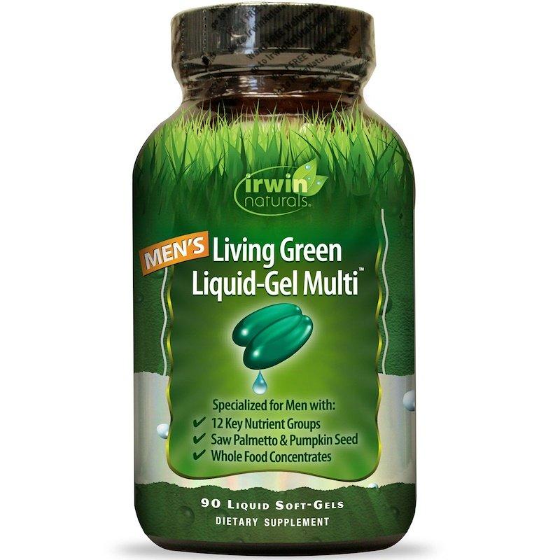 

Irwin Naturals, Men's Living Green Liquid-Gel Multi, 90 мягких желатиновых капсул с жидкостью