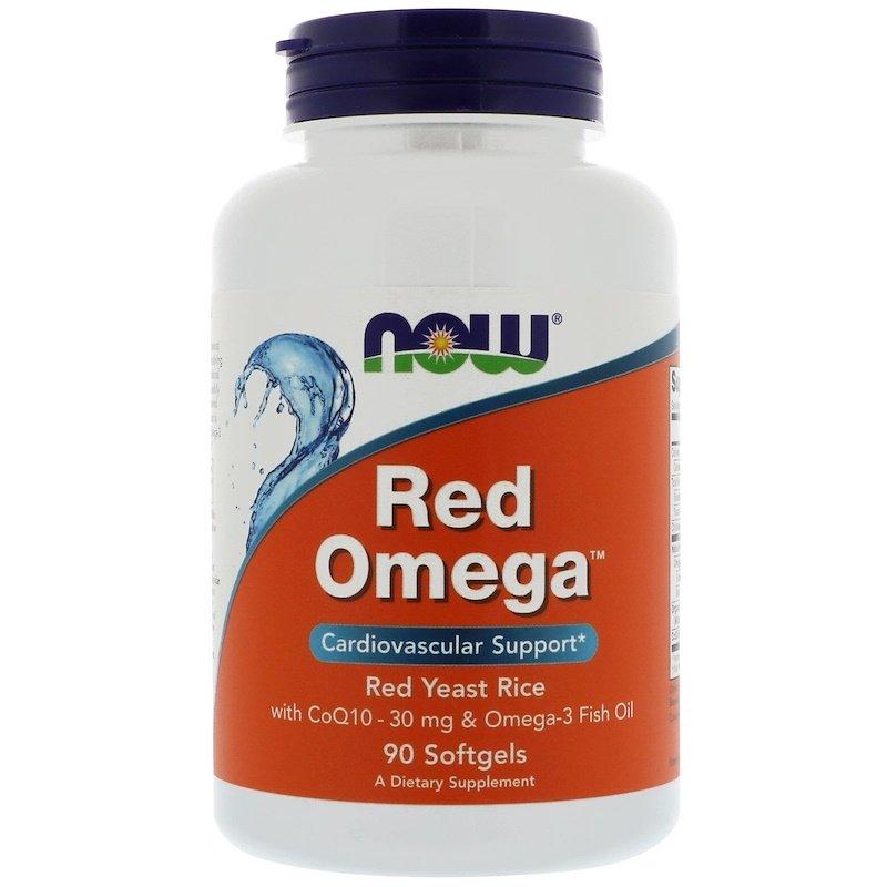 

Now Foods, Red Omega, Red Yeast Rice with CoQ10, красный дрожжевой рис с CoQ10, 30 мг, 90 капсул