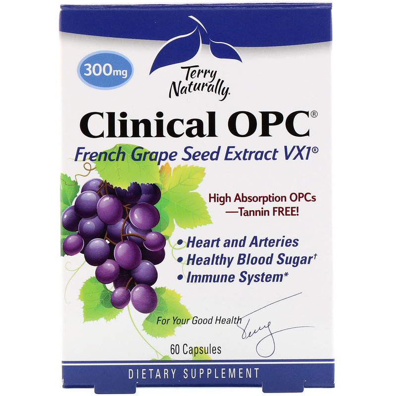 

EuroPharma, Terry Naturally, Clinical OPC, 300 мг, 60 капсул