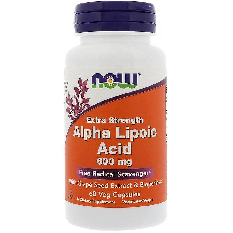 

Now Foods, Alpha Lipoic Acid, Альфа-липоевая кислота, Экстра Сила, 600 мг, 60 растительных капсул