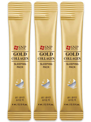 Интенсивная ночная увлажняющая гель-маска SNP Gold Collagen Sleeping Pack 4 мл