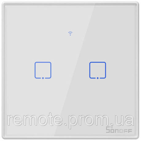 

Sonoff TX T2 Сенсорный WiFi+Радио 433 МГц Настенный Выключатель от 1 до 3 кнопок с подсветкой, белый EU Две кнопки