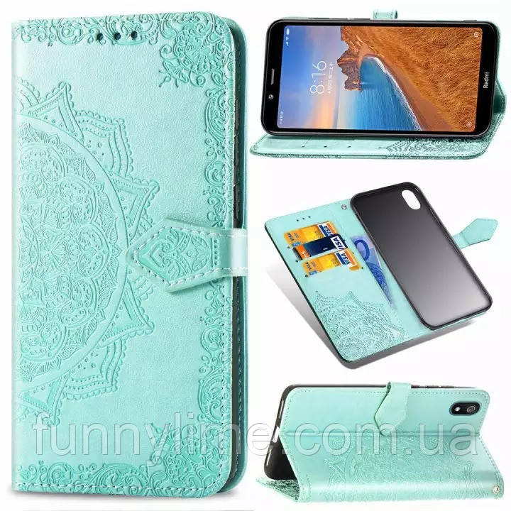 

Чехол Vintage для Xiaomi Redmi 7A книжка кожа PU бирюзовый