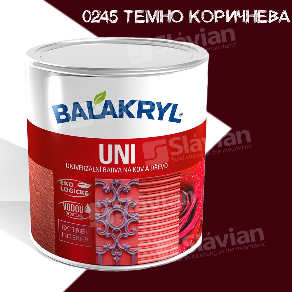 

Универсальная краска для дерева и металла Balakryl Uni LESK, 0,7кг Темно коричневая
