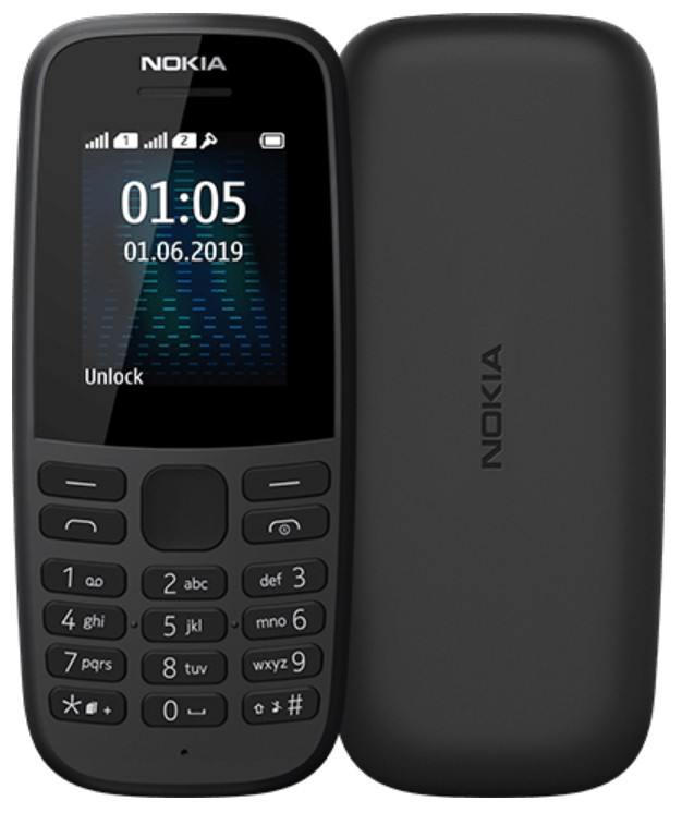 Nokia 105 Dual Sim 2019 Black (16KIGB01A01) UA UCRF