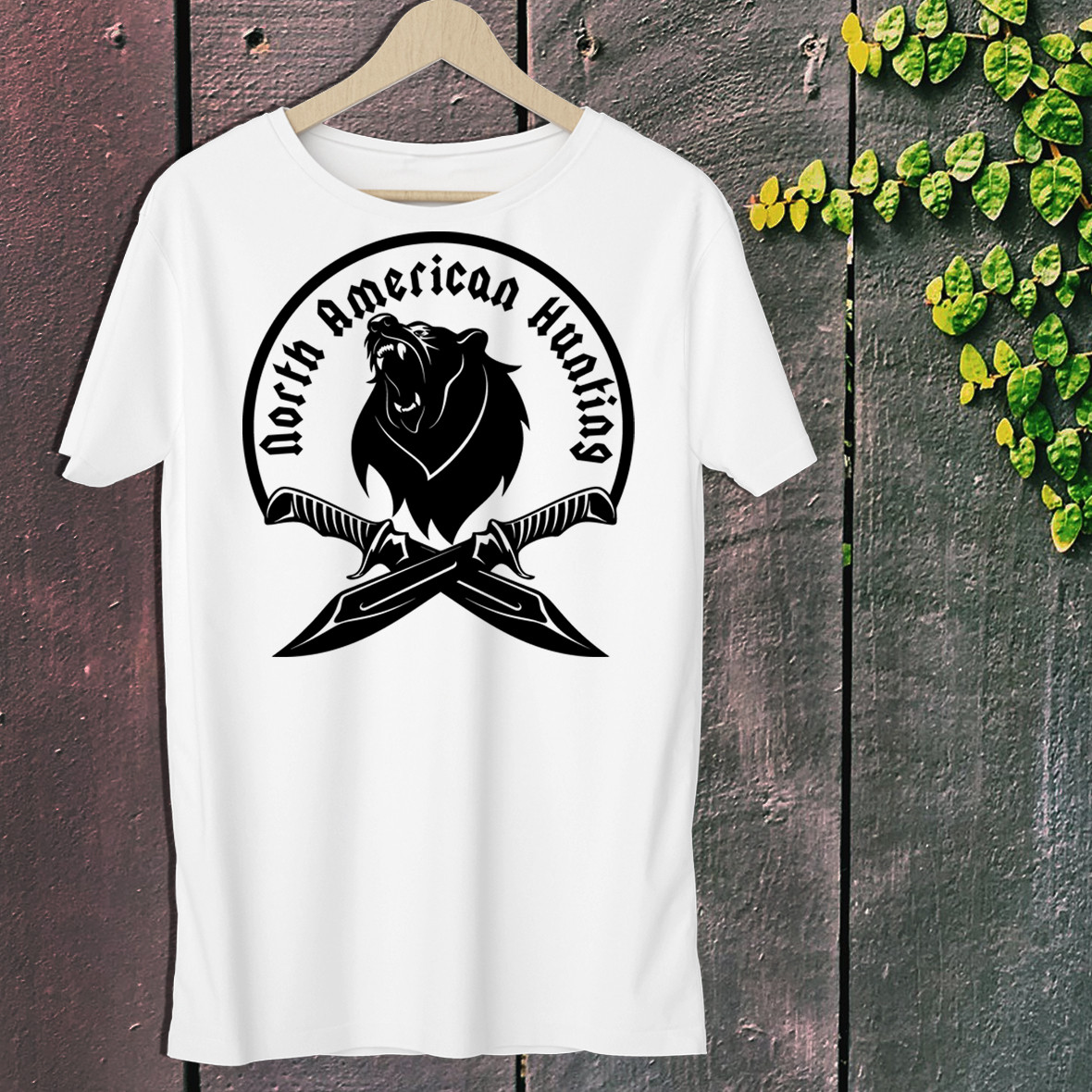 

Мужская футболка для охотника с принтом "Nort American Hunting" Push IT XXXL, Белый