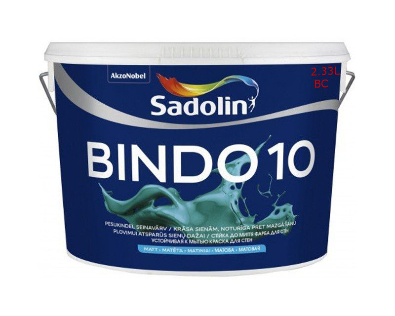 

Краска латексная SADOLIN BINDO 10 интерьерная ВC-транспарентная 2,33л