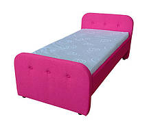 Мягкая детская кровать Teddy 01 малиновый, обивка рогожка Etna, выдвижной ящик для белья, защитный бортик, фото 2
