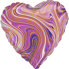 Фол куля Anagram 18" Серце агат фіолетовий / purple marble (Анаграм)