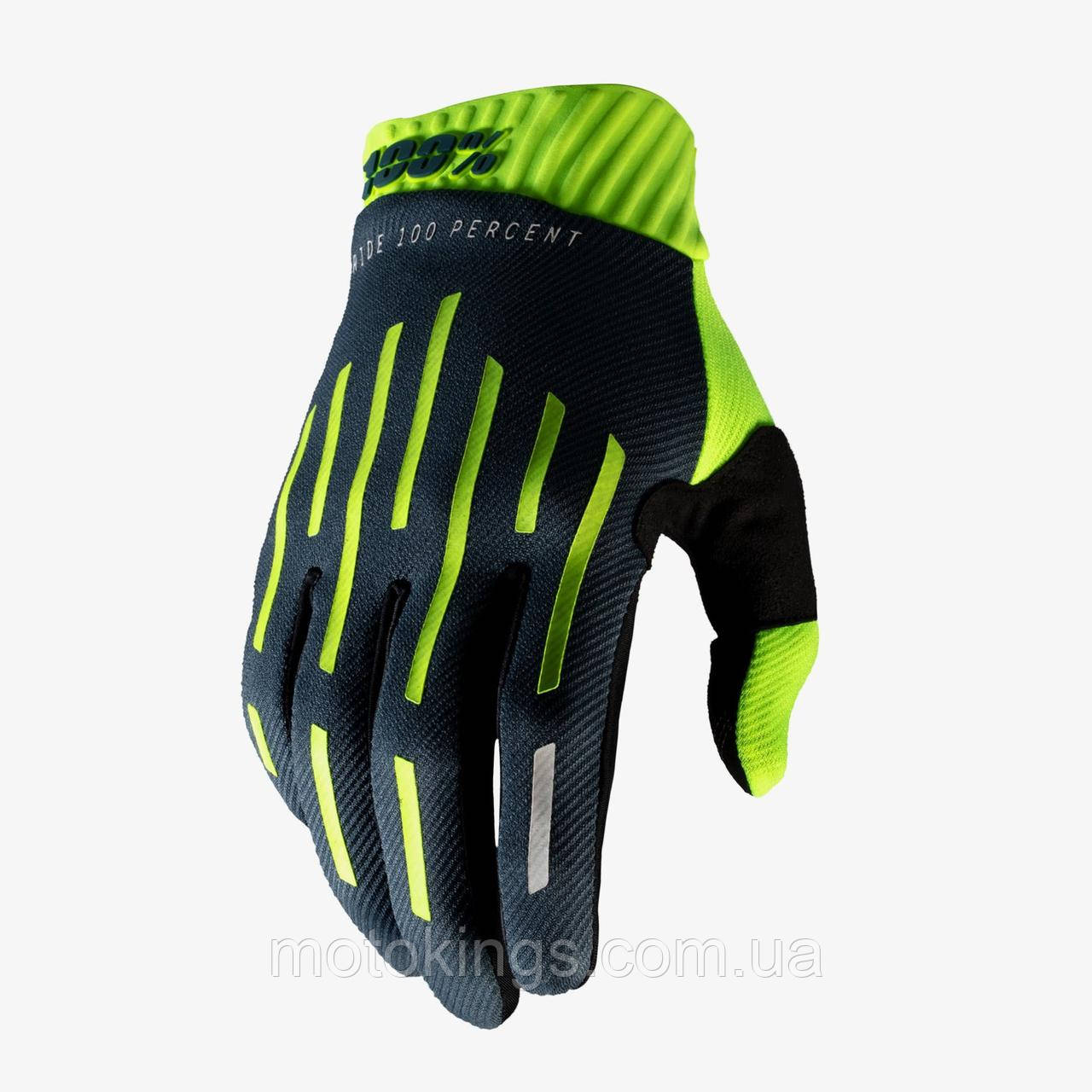 

100% ПЕРЧАТКИ CROSS/ENDURO MODEL RIDEFIT YELLOW/CHARCOAL ЦВЕТ ЧЕРНЫЙ/ЖЕЛТЫЙ FLUO РАЗМЕР M