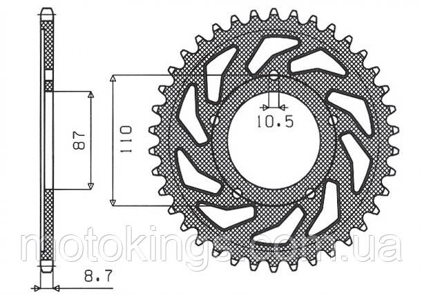 

SUNSTAR ЗАДНЯЯ ЗВЕЗДА 824 47 SUZUKI GSF 600 95-04, GSF 650 05-06 (JTR829.47) (ЦЕПЬ. 530)