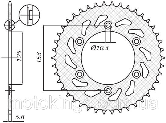 

SUNSTAR ЗАДНЯЯ ЗВЕЗДА 288 48 HONDA XR 250R '90-'95, XR 600R '91-'00 (JTR301.48) (ЦЕПЬ. 520)