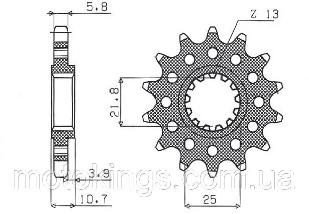 

SUNSTAR ПЕРЕДНЯЯ ЗВЕЗДА 2172 16 YAMAHA FС6 '09-, XJ6 '09-'15 (JTF1581.16) (MOD. ЦЕПЬ. 520)
