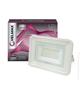 

LED прожектор Velmax, 30W, 6200K, 2700Lm, угол 120 °