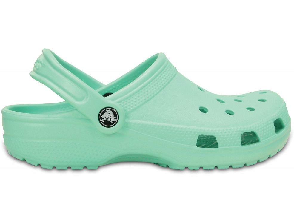 mint green crocs