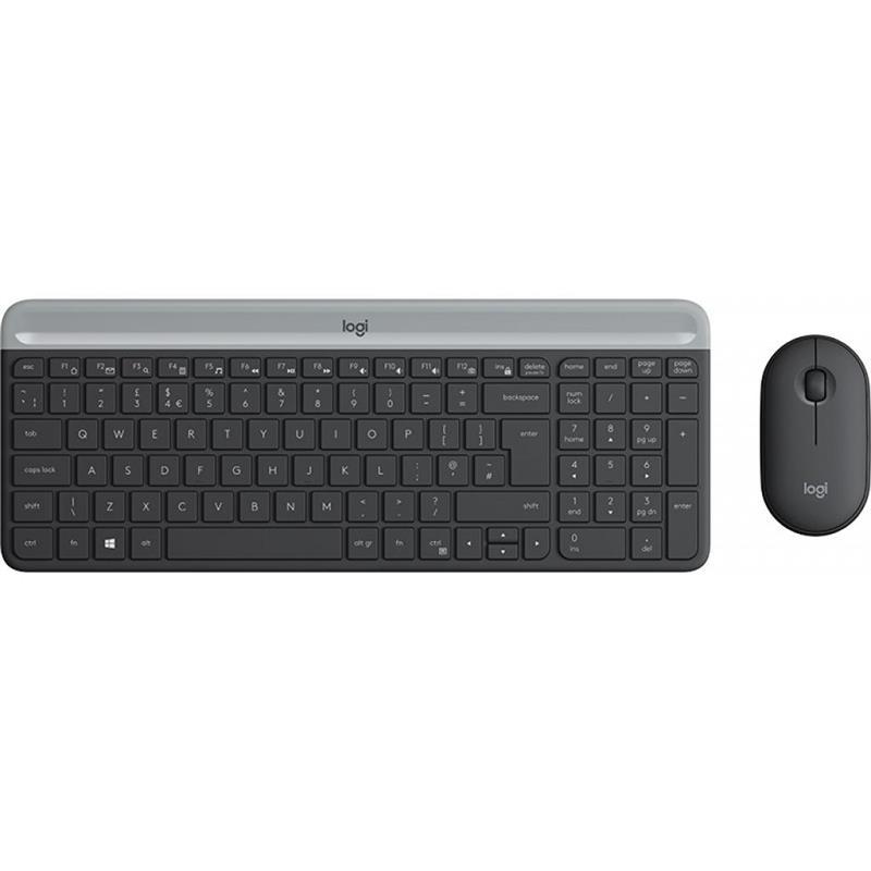 Комплект клавиатура + мышь Logitech MK470 Wireless Slim Graphite USB Black (920-009206)