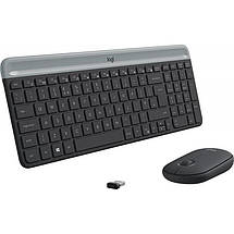 Комплект клавиатура + мышь Logitech MK470 Wireless Slim Graphite USB Black (920-009206), фото 2