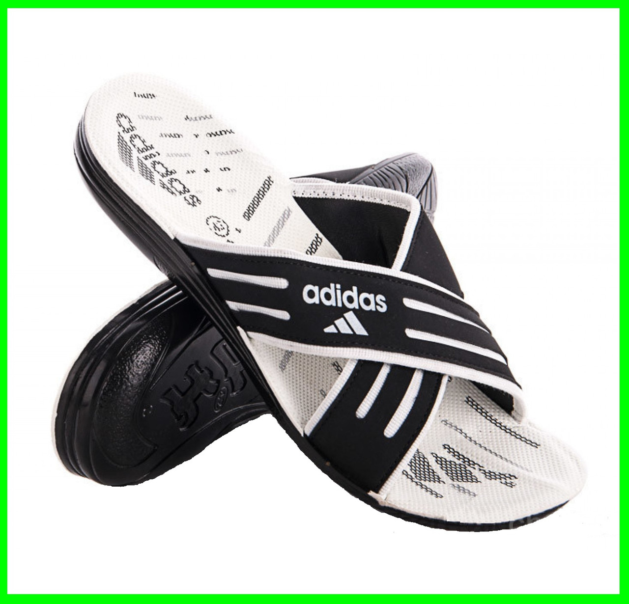 

Мужские Шлёпанцы Тапочки ADIDAS Сланцы Black - White (размеры: 40,41,42,43,44,45)