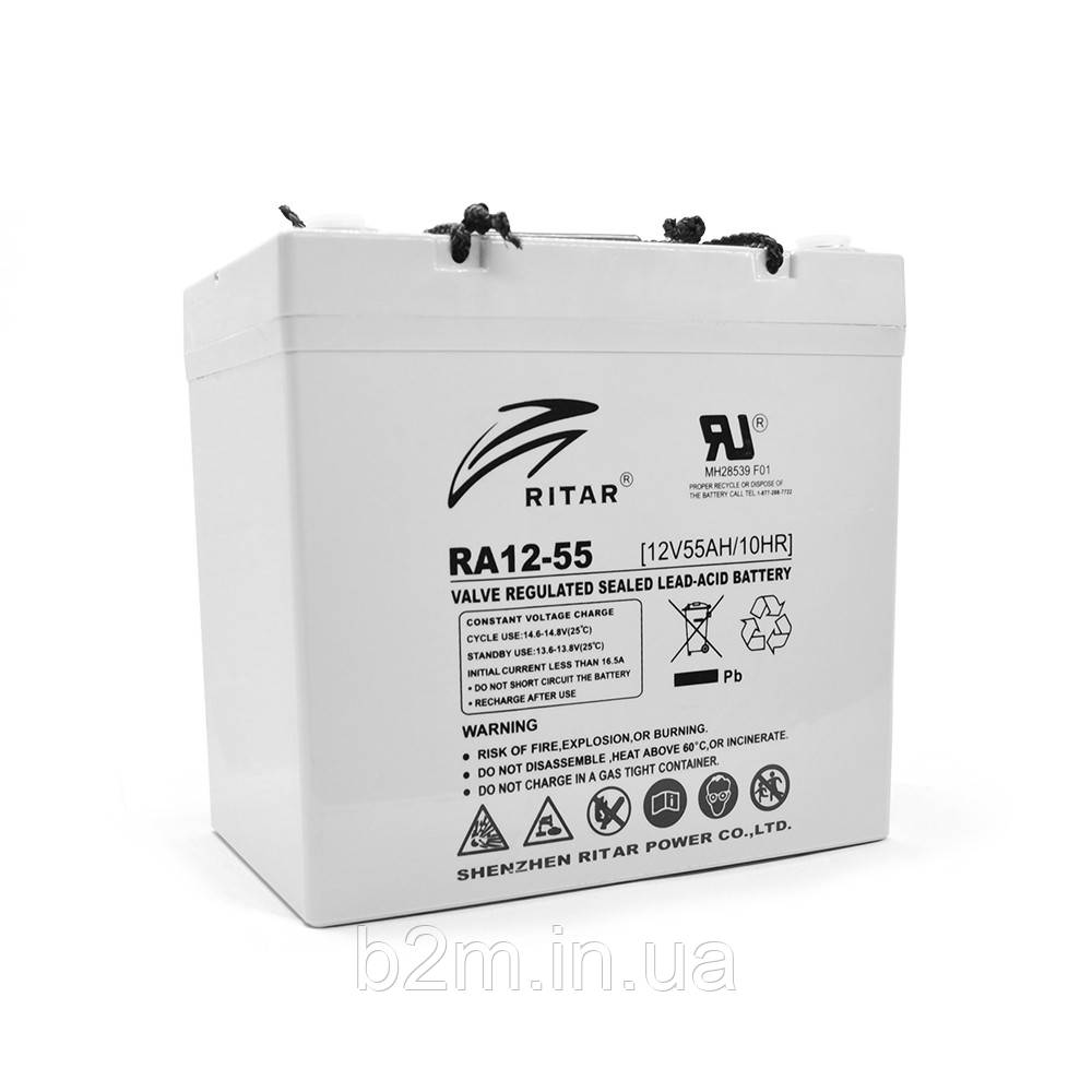 

Аккумуляторная батарея AGM RITAR RA12-55, Gray Case, 12V 55.0Ah ( 229 x 138 x 211 (216) ) Q1