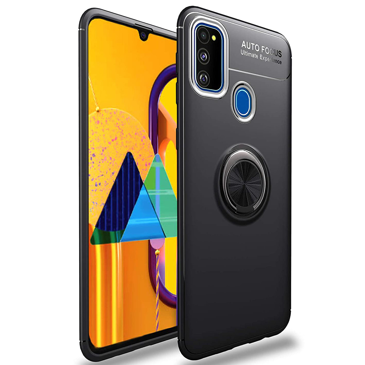 

TPU чехол Deen ColorRing под магнитный держатель (opp) для Samsung Galaxy M30s / M21, Черный / черный