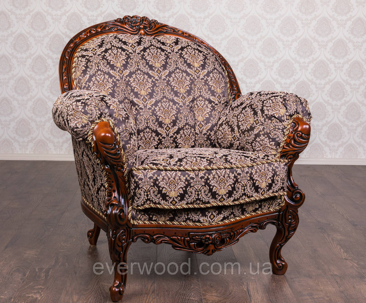фото Мягкое кресло в стиле Рококо Ника от производителя, мягкая мебель стиль Барокко, французский стиль, классика