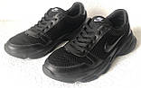 Чоловічі літні шкіряні кросівки з сіткою Nike чорного кольору, фото 5