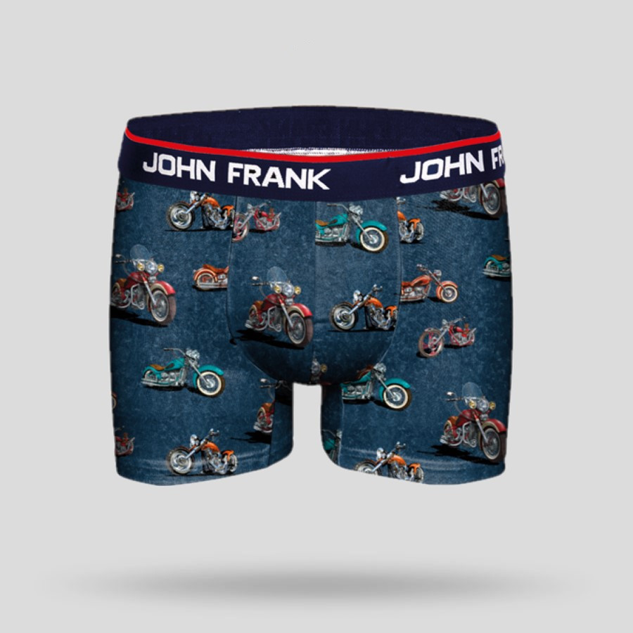 

Трусы мужские John Frank синие с мотоциклами JFBD284 XL, Синий