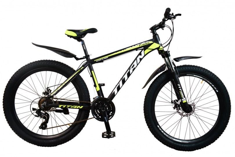 

TitanBike Велосипед Titan Trail 26"17" Чёрный-Неоновый Жёлтый-Белый