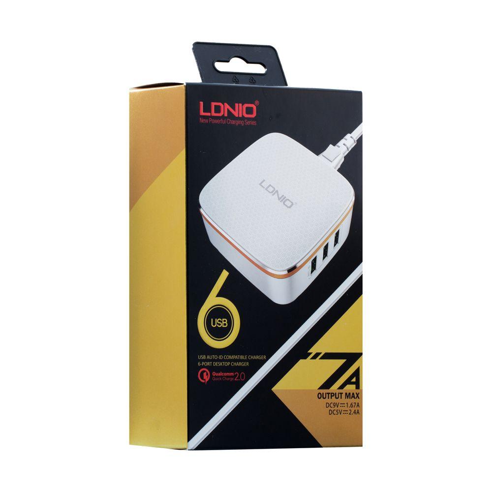 

Зарядная станция LDNIO A6704 (Quick Charge 2.0, 6USB, 7A, 1.5м, белая), Белый