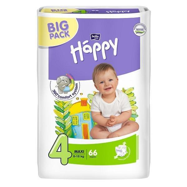 

Подгузники Bella Happy Maxi 4 BIG PACK ( 66 шт / 8-18 кг)