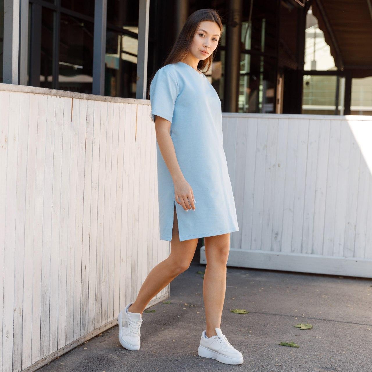 Плаття-футболка жіноче блакитне бренд ТУР модель невільнице (Sarina) TУRWEAR - Фото 3