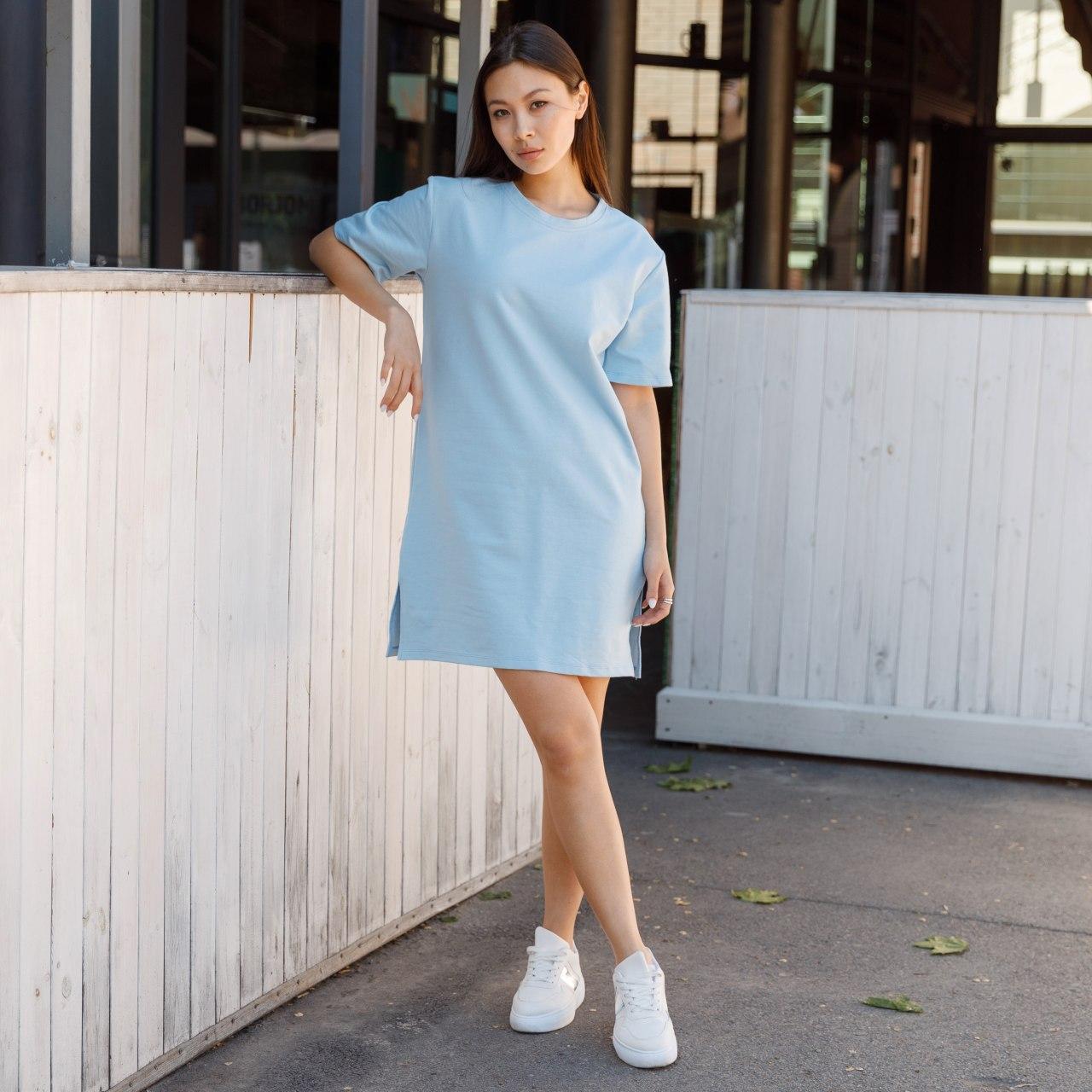 Плаття-футболка жіноче блакитне бренд ТУР модель невільнице (Sarina) TУRWEAR - Фото 5