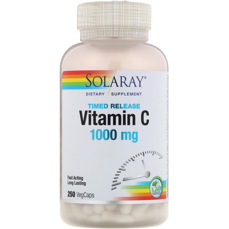 

Solaray, Timed-Release Vitamin C, 1,000 mg, 250 VegCaps