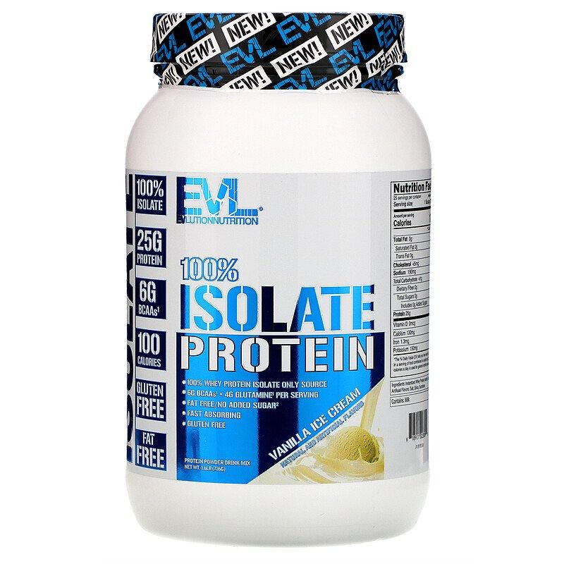 

EVLution Nutrition, Изолят протеина сывороточный 100% Isolate Protein, Vanilla Ice Cream 726 g США