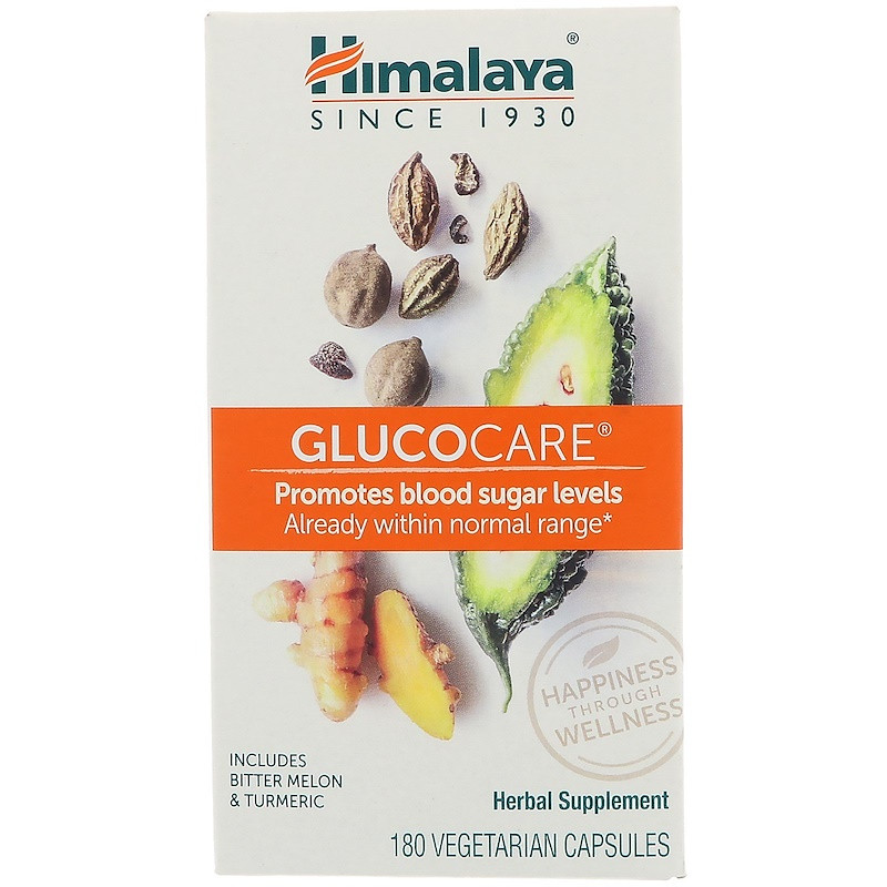 

Himalaya, Пищевая добавка GlucoCare, 180 растительных капсул