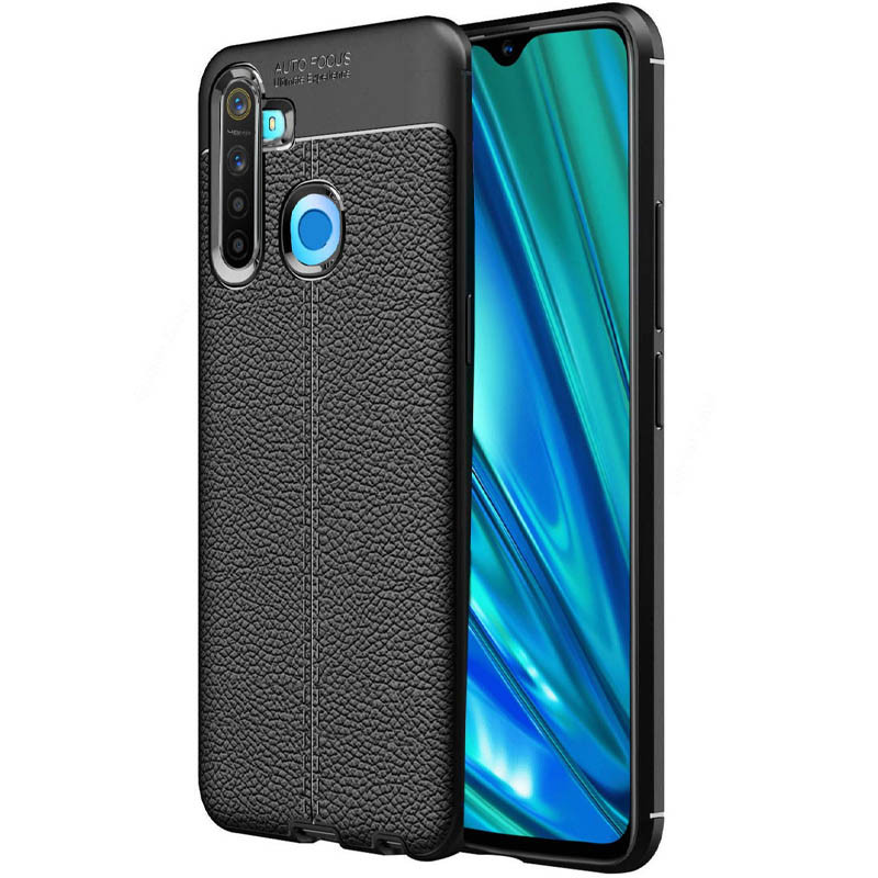 

TPU чехол фактурный (с имитацией кожи) для Realme 5 / Realme 6i, Черный