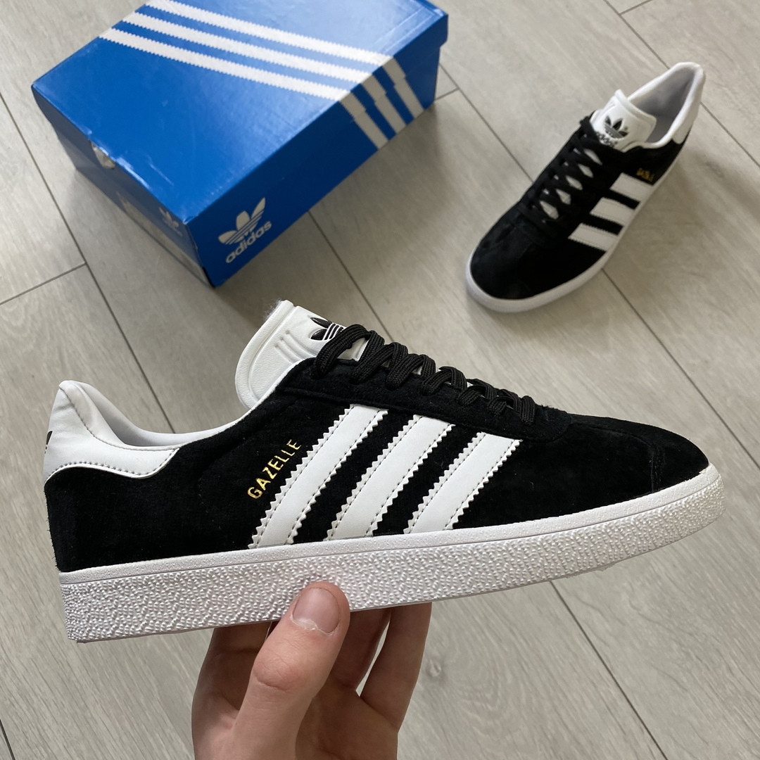 

Adidas Gazelle Black White | кроссовки женские и мужские; черно-белые, Черно-белый