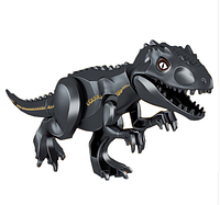 Динозавр большой черный Раптор Длина 29 см Конструктор