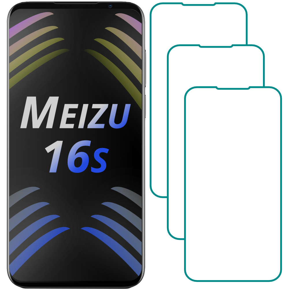 

Защитное стекло Meizu 16s (Прозрачное 2.5 D 9H) (Мейзу 16с) 3 шт