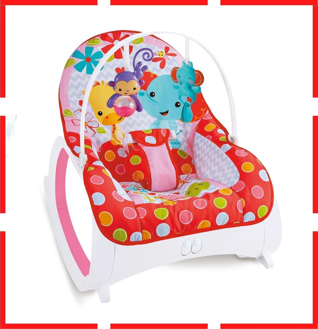 

Детский шезлонг-качалка 2 в 1 FitchBaby 88927 (0-18 кг), вибрация и мелодия