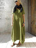 Платье льняное оверсайз большой размер из льна любой цвет. Oversize, фото 3