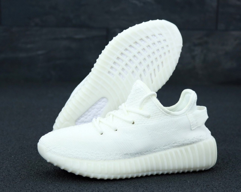 

Кроссовки женские Adidas Yeezy Boost 350 белые, АдиДас Изи Буст, дышащий материал, прошиты, код KD-11868